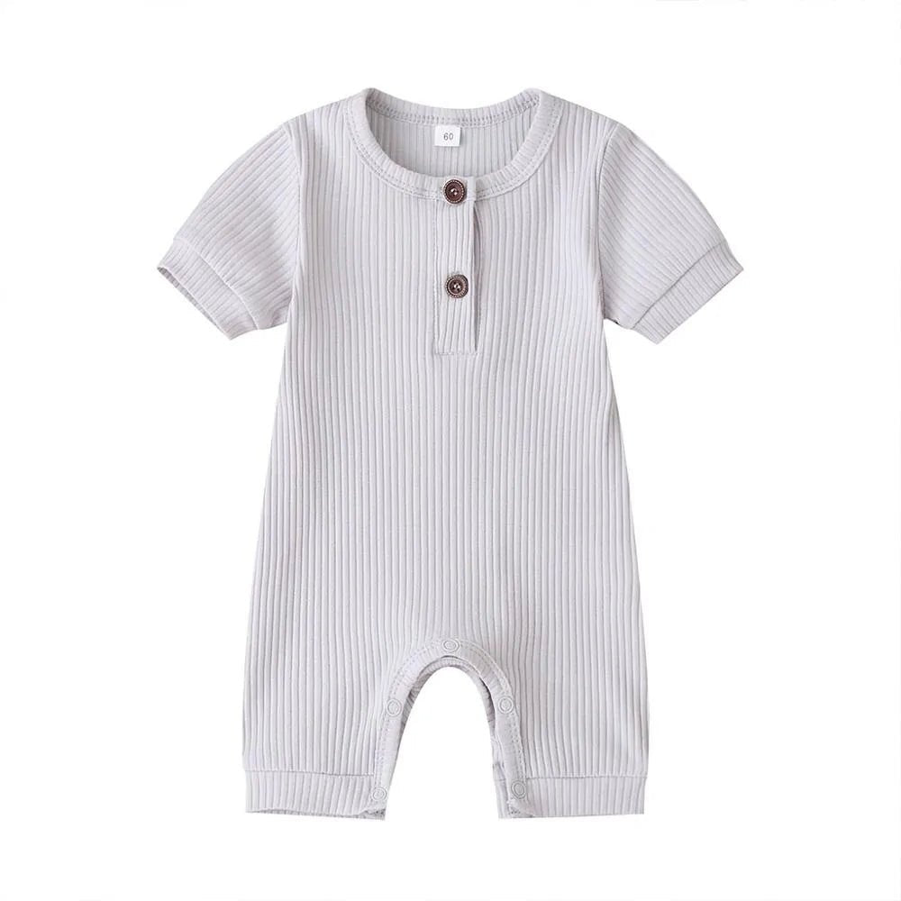 Baby Solid Short Sleeve Romper - Tiniest Toes