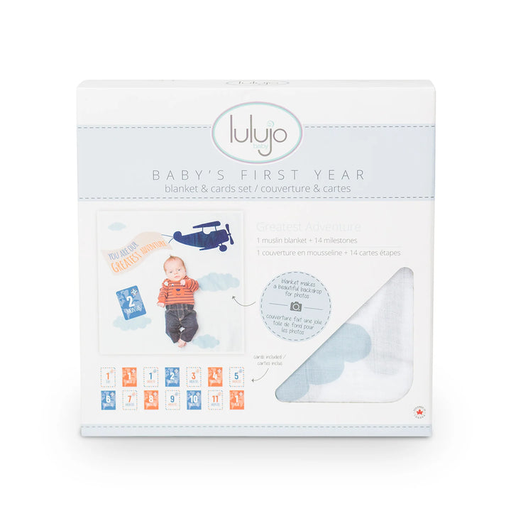 LULUJO Baby's 1st Year Milestone Blanket Hello World, Greatest Adventure - Tiniest Toes