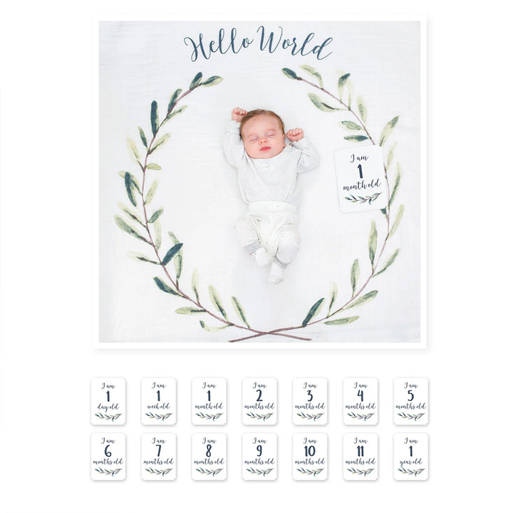 LULUJO Baby's 1st Year Milestone Blanket Hello World, Greatest Adventure - Tiniest Toes