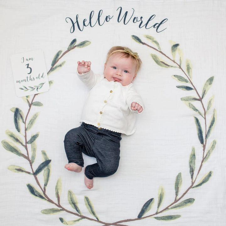 LULUJO Baby's 1st Year Milestone Blanket Hello World, Greatest Adventure - Tiniest Toes