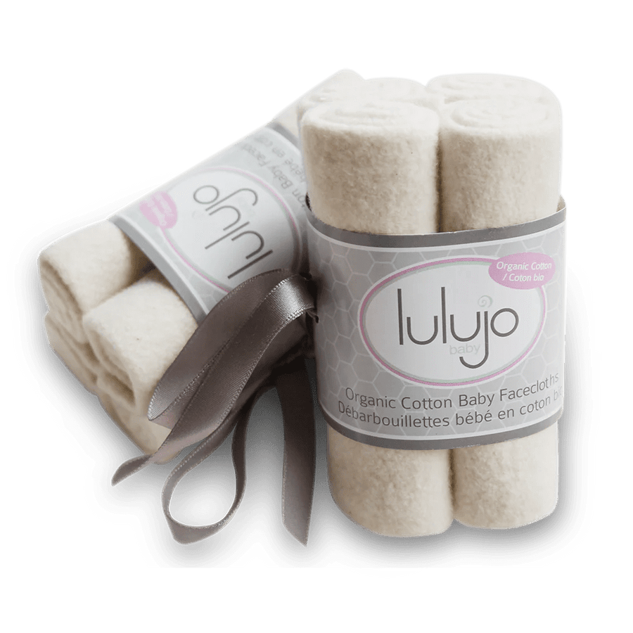 LULUJO Organic Cotton Wash Cloths 4 pack - Tiniest Toes