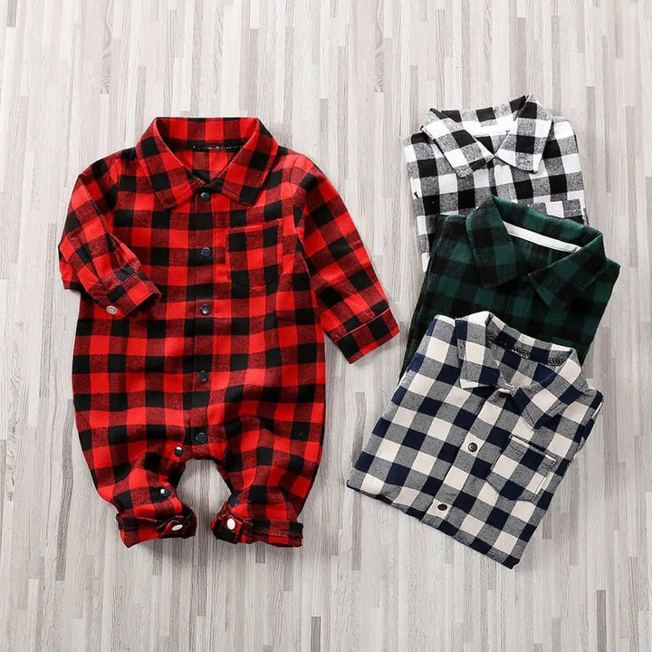 Plaid Baby Onesie Jumpsuit - Tiniest Toes