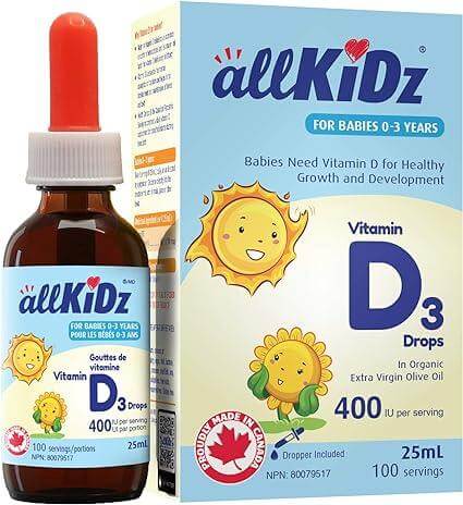 Allkidz Naturals - Vitamin D3 Drops 25 mL - Tiniest Toes