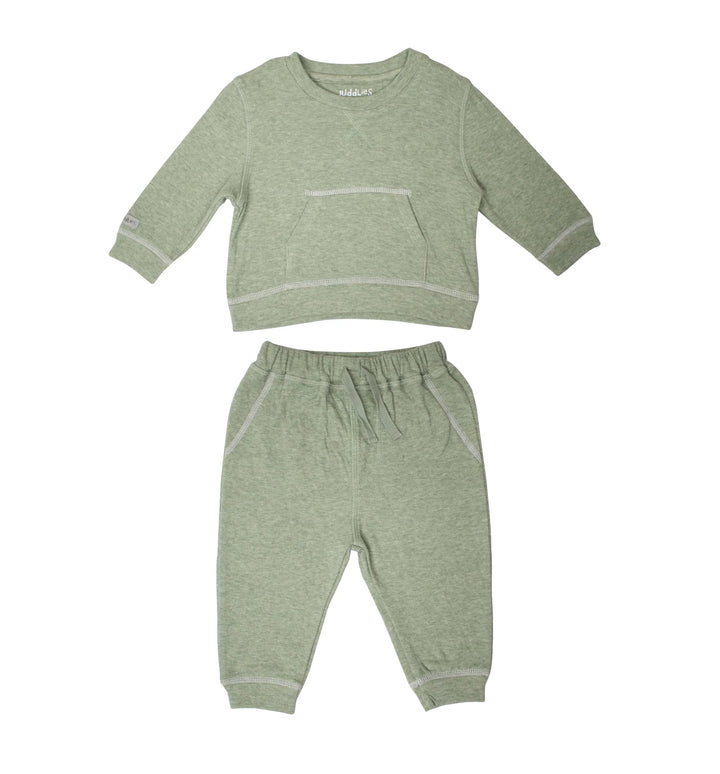 Breathe EZE 2 piece Jogger Set - Jogger Set Olive Fleck