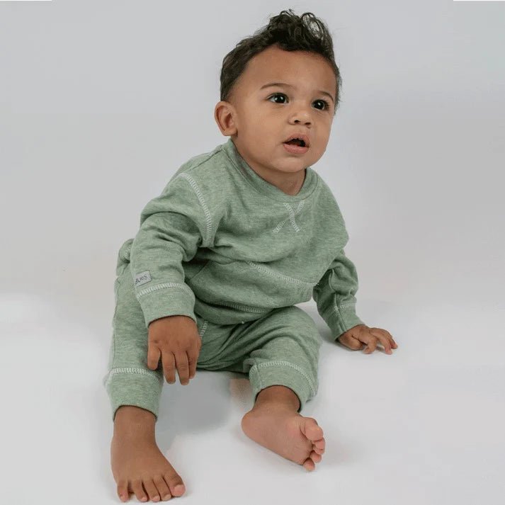 Breathe EZE 2 piece Jogger Set - Jogger Set Olive Fleck