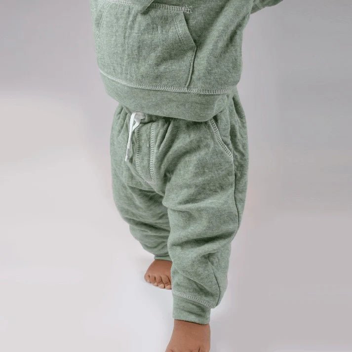 Breathe EZE 2 piece Jogger Set - Jogger Set Olive Fleck