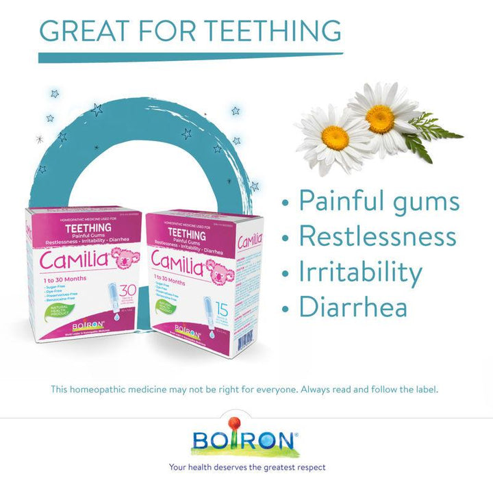 Boiron Camilia Baby Teething- Relieves Teething Symptoms 30x1mL - Tiniest Toes