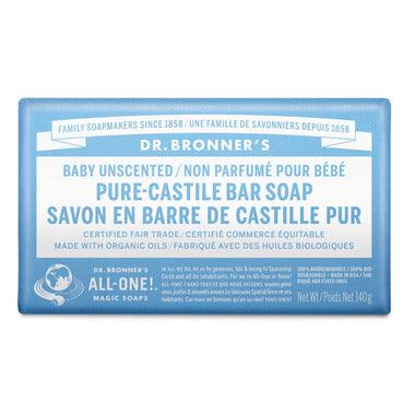 Dr. Bronner's Pure-Castile Bar Soap Baby Unscented 140g - Tiniest Toes