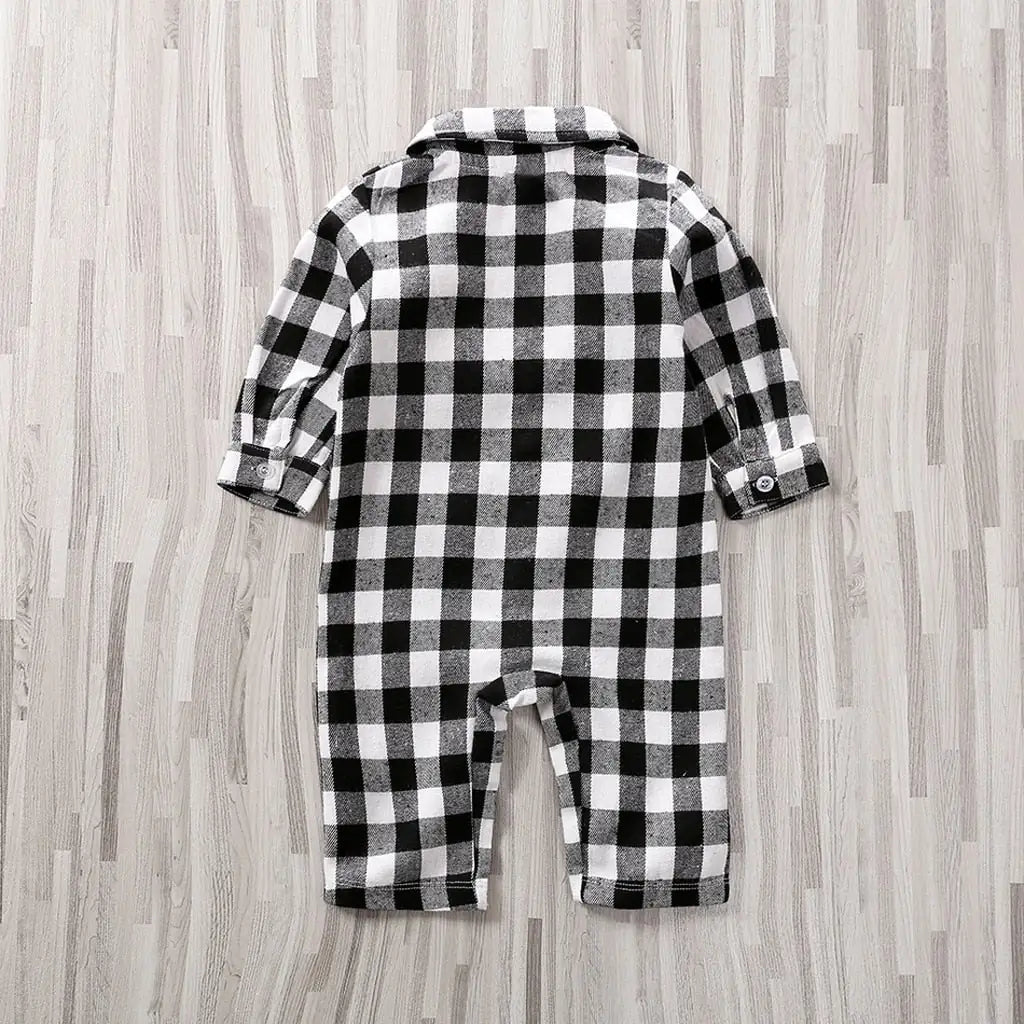 Plaid Baby Onesie Jumpsuit - Tiniest Toes