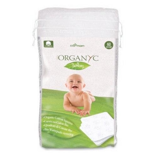 Organyc Baby Cotton Squares 60 Count - Tiniest Toes