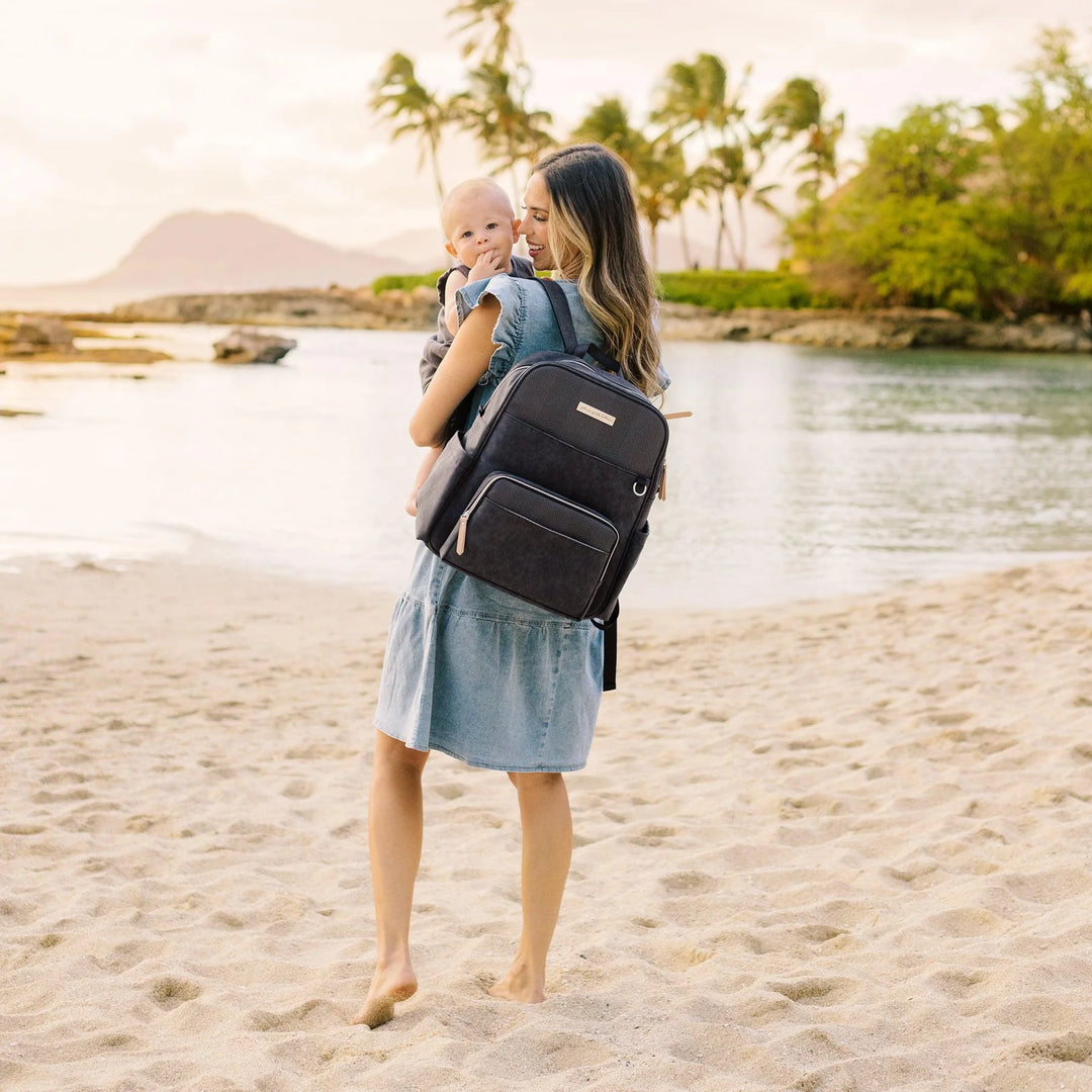 Petunia Pickle Bottom Sync Backpack Diaper Bag in Carbon Cable Stitch - Tiniest Toes