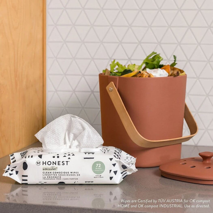 The Honest Company Wipes, 72 CT-Pattern Play - Tiniest Toes